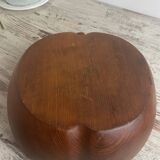 Fruit bowl, apple-shaped salad bowl in teak
