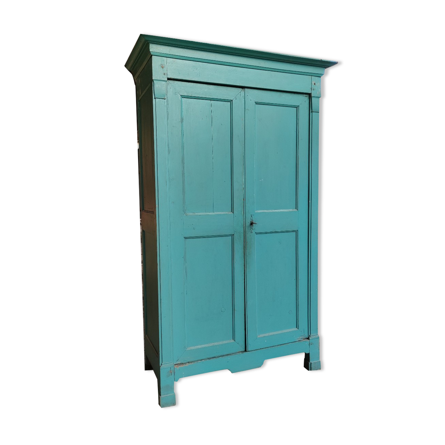 Antique patinated two-door cabinet
