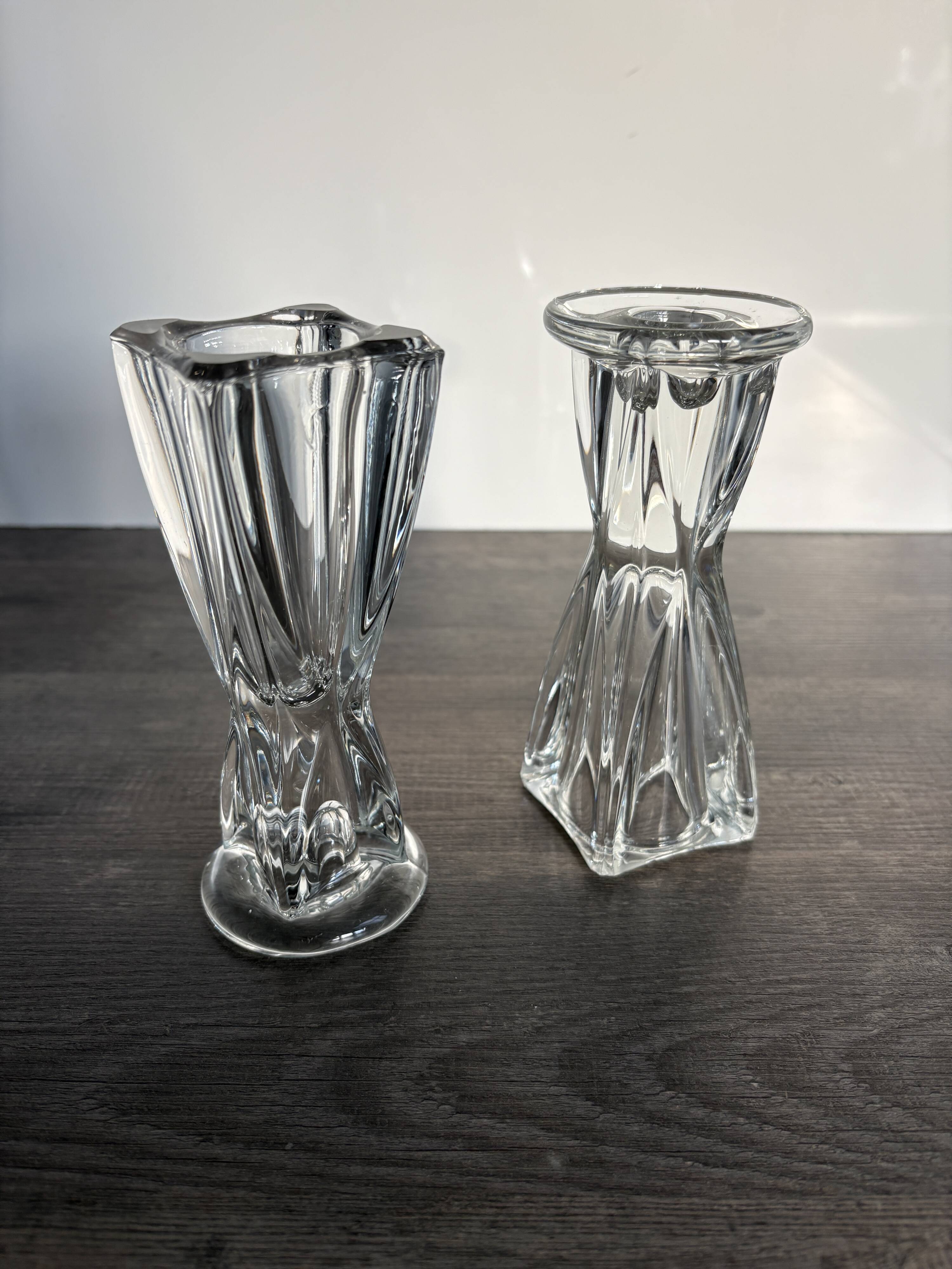 Vintage glass candlestick holders – Scandinavian design