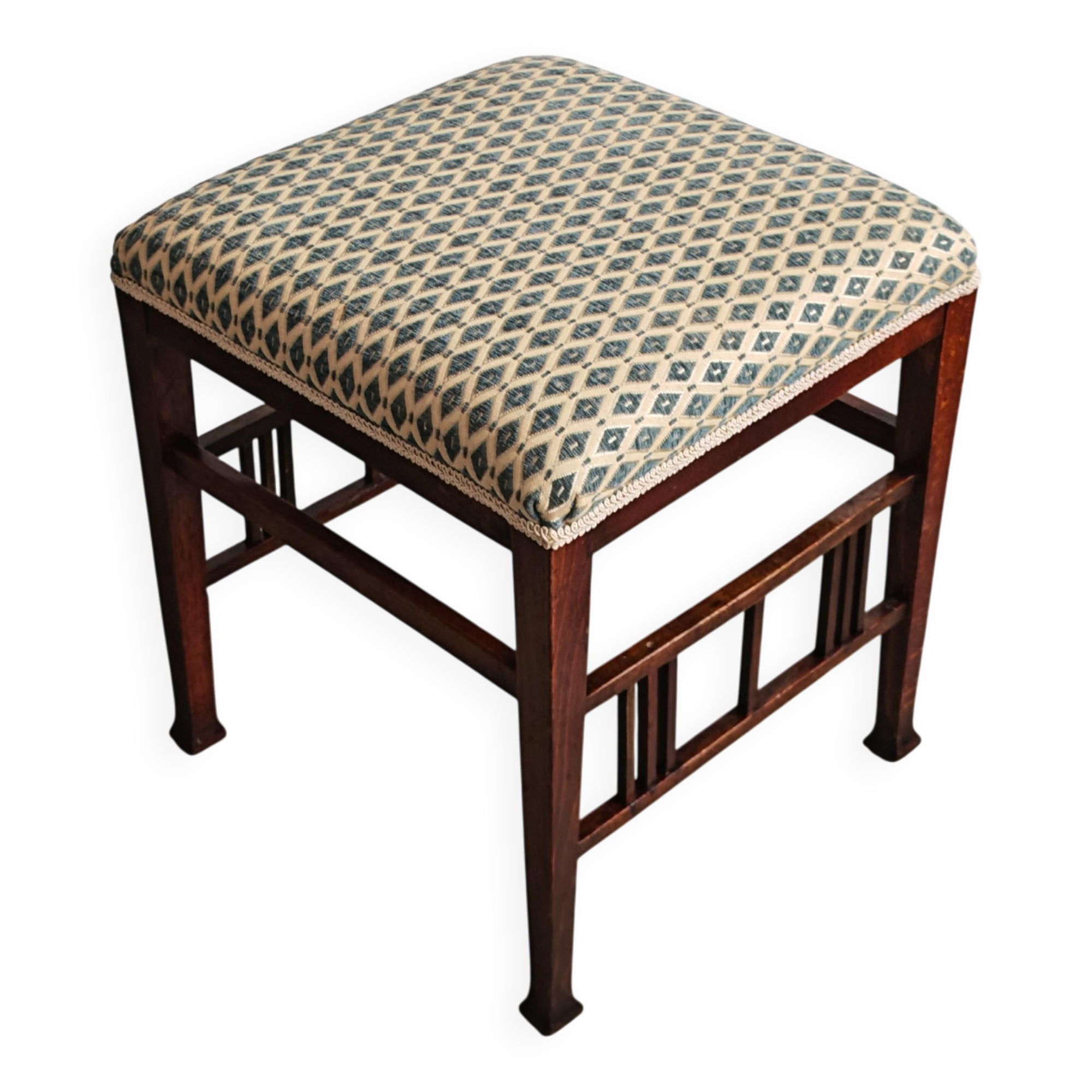 Jugendstil stool in beech and mahogany attributed to Otto Wagner, 1910s.