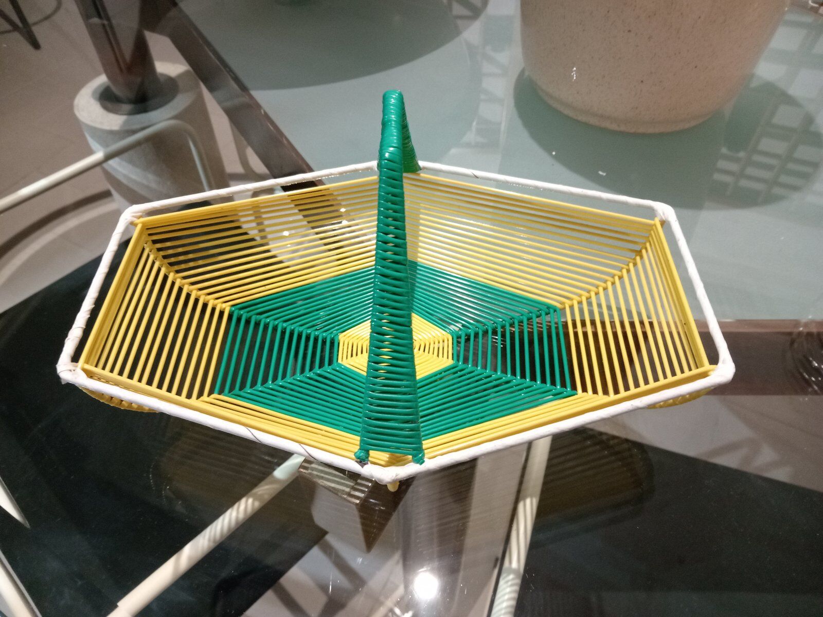 Centre de table en vinyle vintage, années 1960