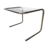Chrome and glass side table