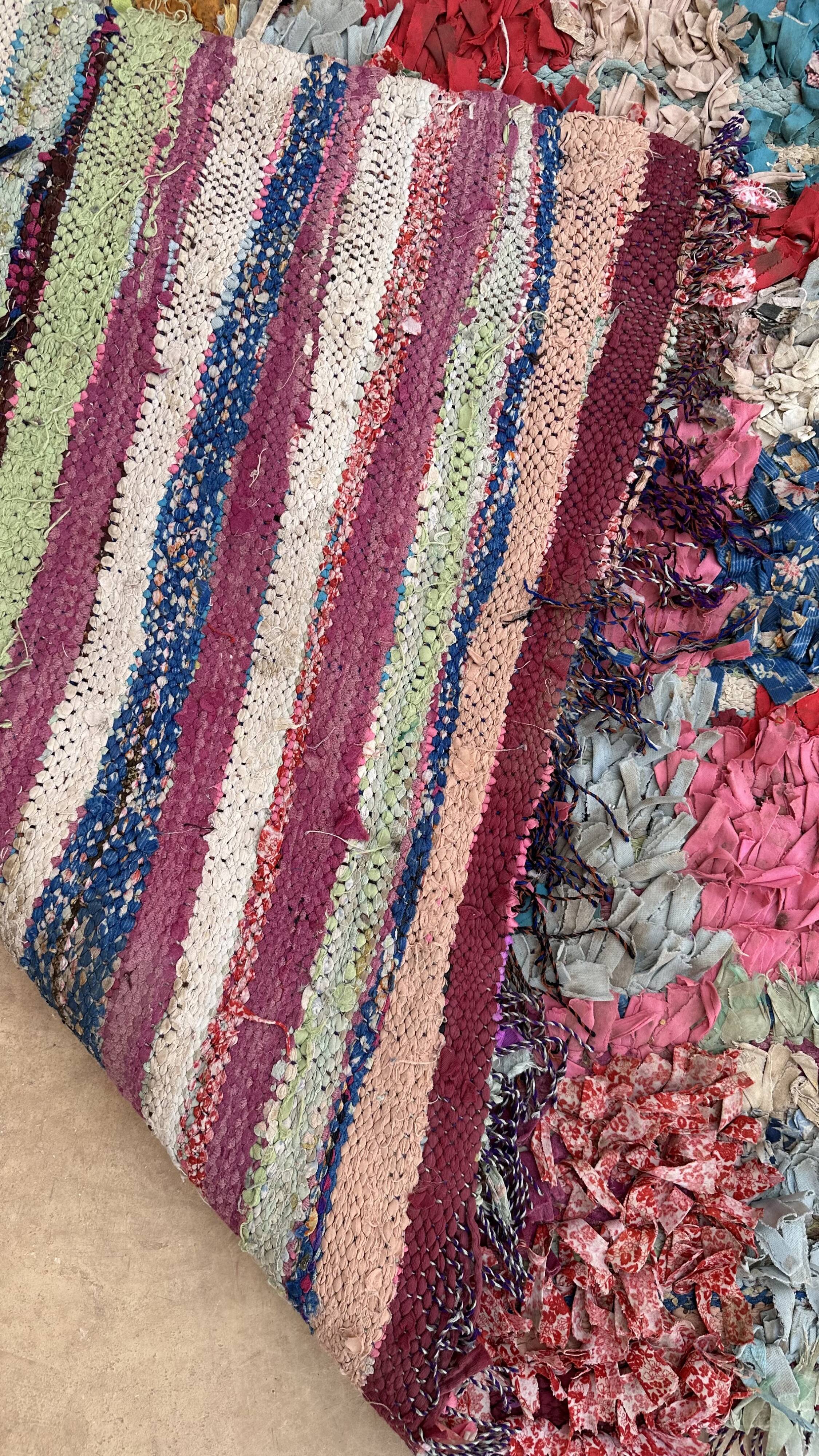 Colorful Boucherouite Moroccan rug - 141 x 240 cm