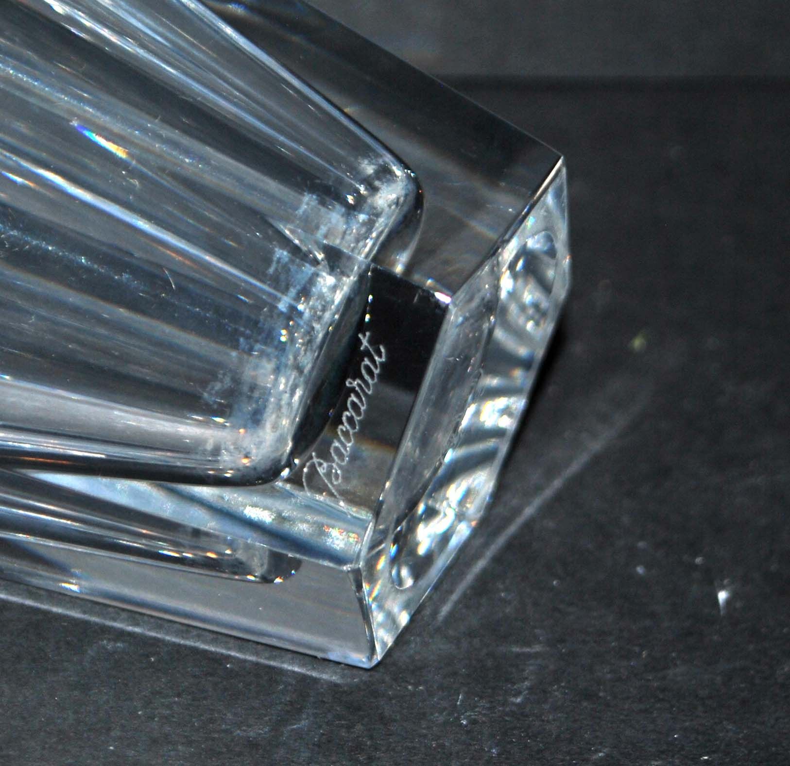 Vase baccarat nelly in crystal cut with flat ribs harcourt 12.5cm