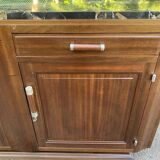 Vintage Parisian art deco sideboard in solid wood and black marble 180cm