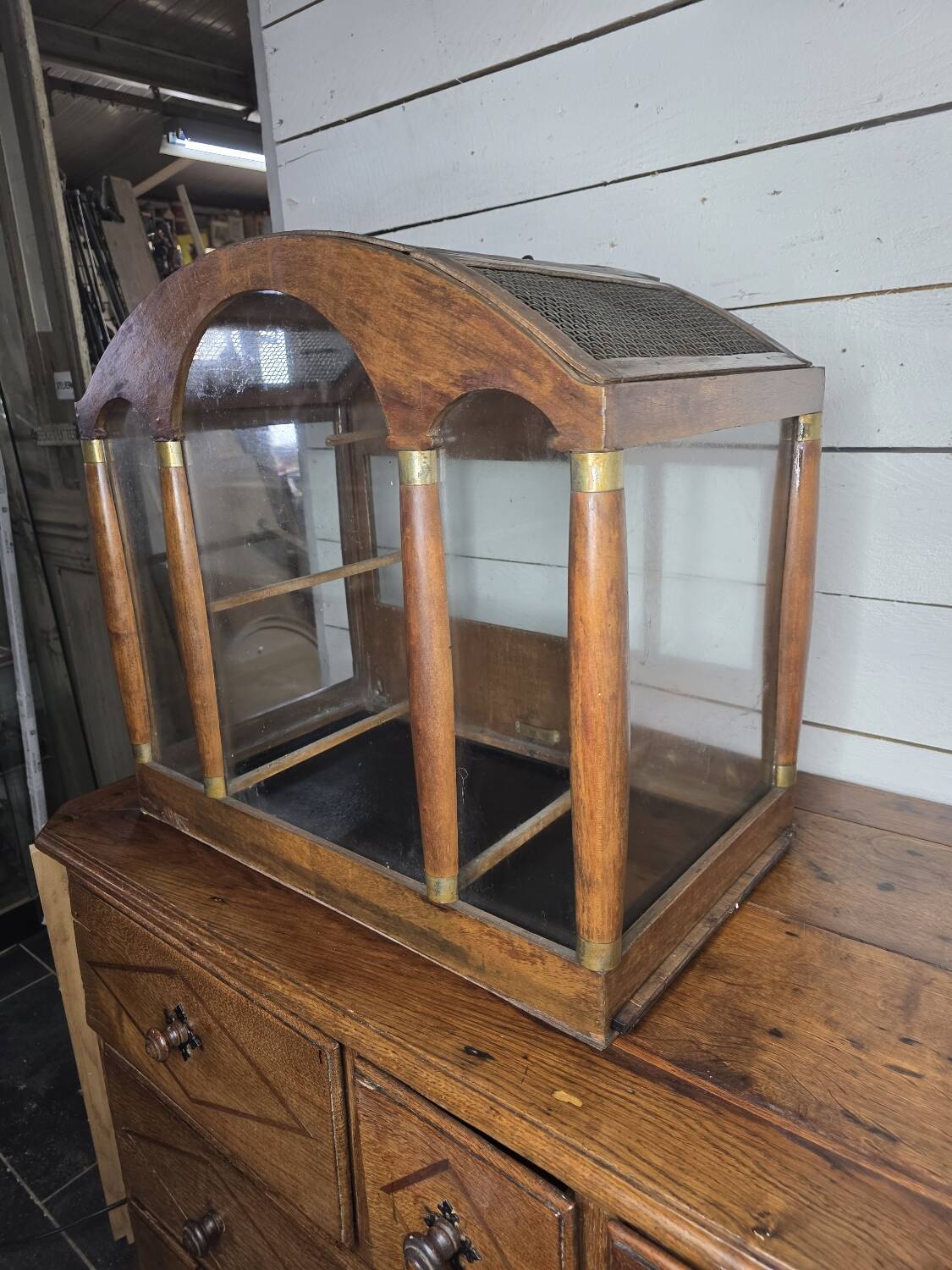 Empire style mahogany birdcage