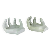 Vintage "hands" bottle coasters, pocket tray.
