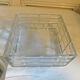 Old cut glass and vintage metal 70s biscuit box