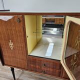 Mid-century 1960s mahogany showcase with glass top