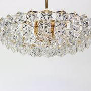 Impressive brass and crystal glass chandelier by Kinkeldey, Germany, 1970s.