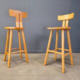 Brutalist 1960s bar stools, set of 6.