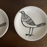 Set of 10 plates by Picault himself bird 1960
