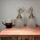 Pair of glass tulip wall sconces