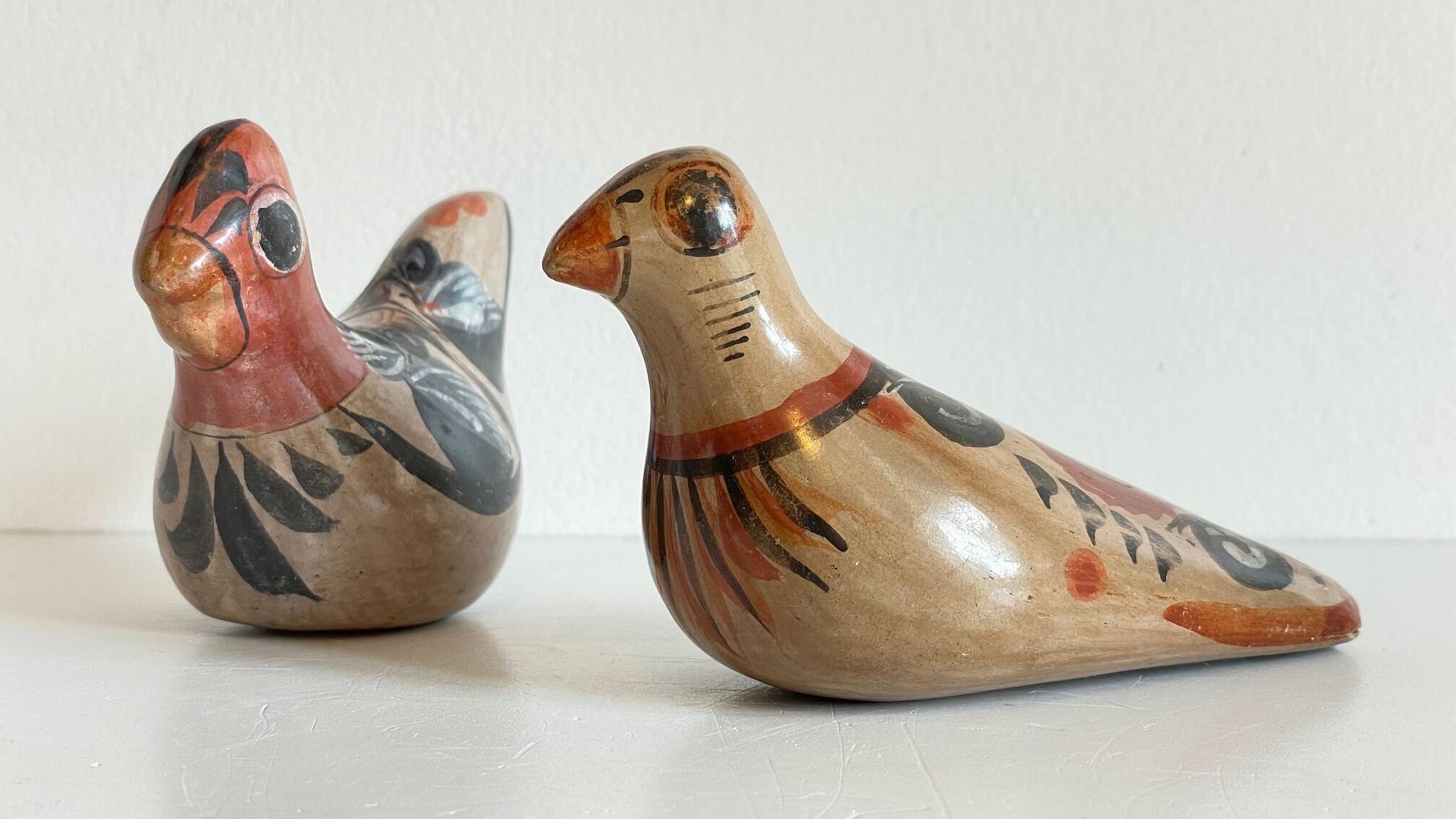 Couple OISEAUX Céramique MEXIQUE Vintage