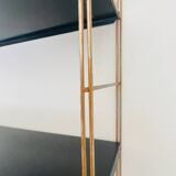 Modular vintage wall shelf, metal and brass circa 1960s