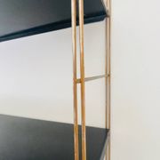 Etagère murale vintage modulable, metal et laiton circa 1960s