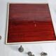 Vintage chess set in patinated metal alloy with a 39 cm chessboard from the 1980s.