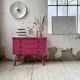 Commode rotin rose vintage