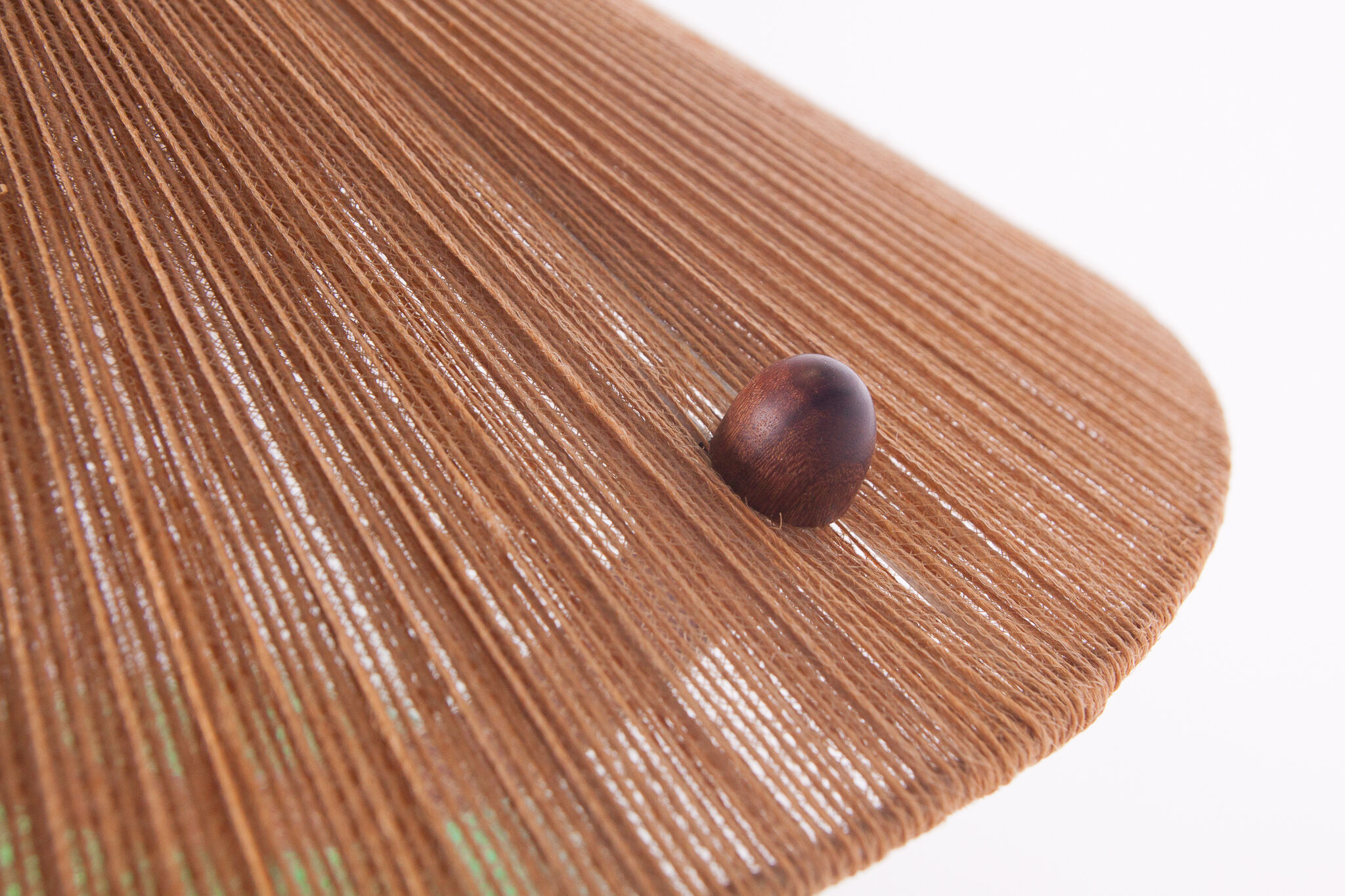 Ceiling Lamp in Teak and Sisal from Temde, 1960s