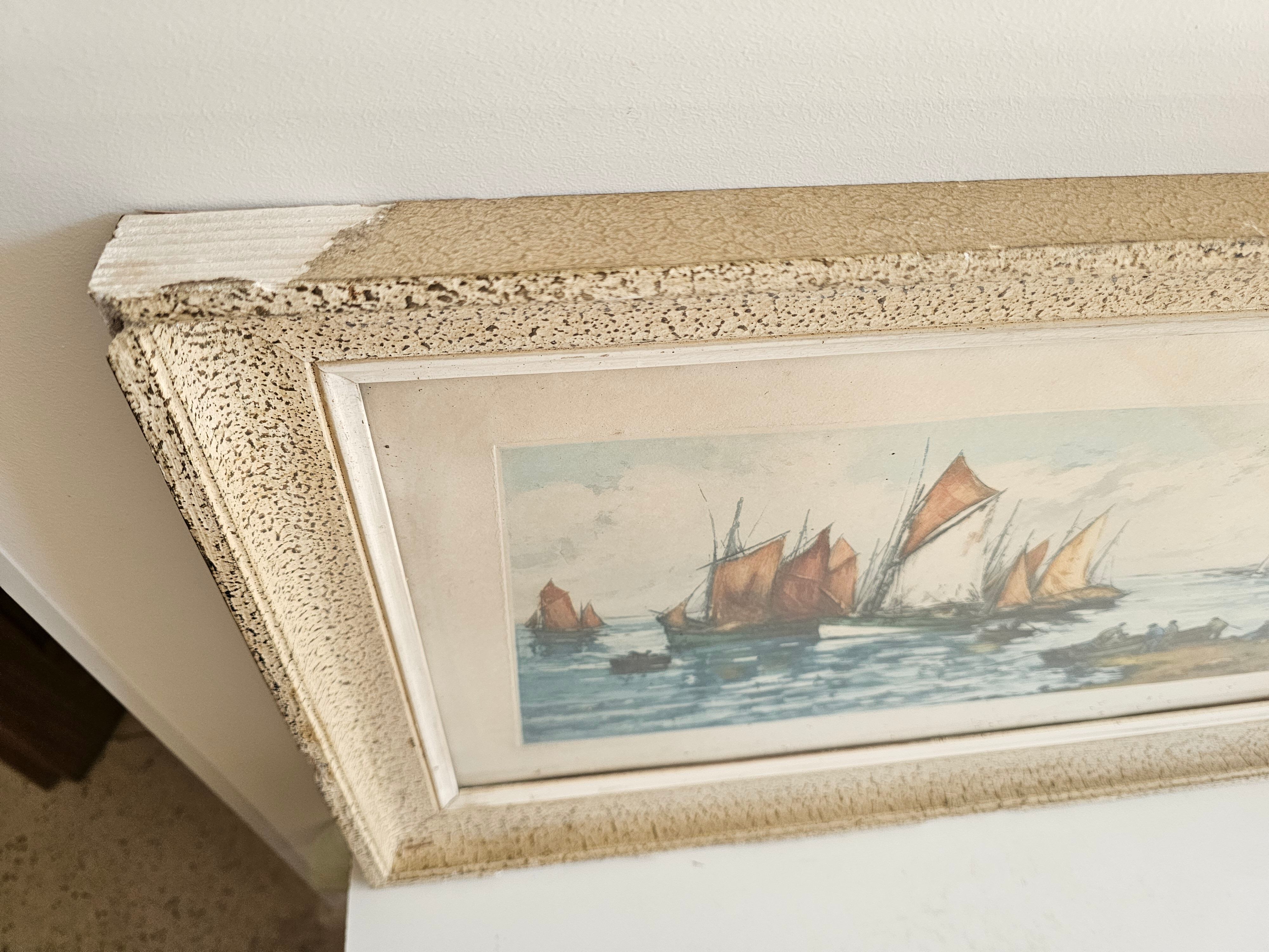 Lithograph Table - Marine Sailing Boats Brittany - Alphonse Lafitte (1872 -