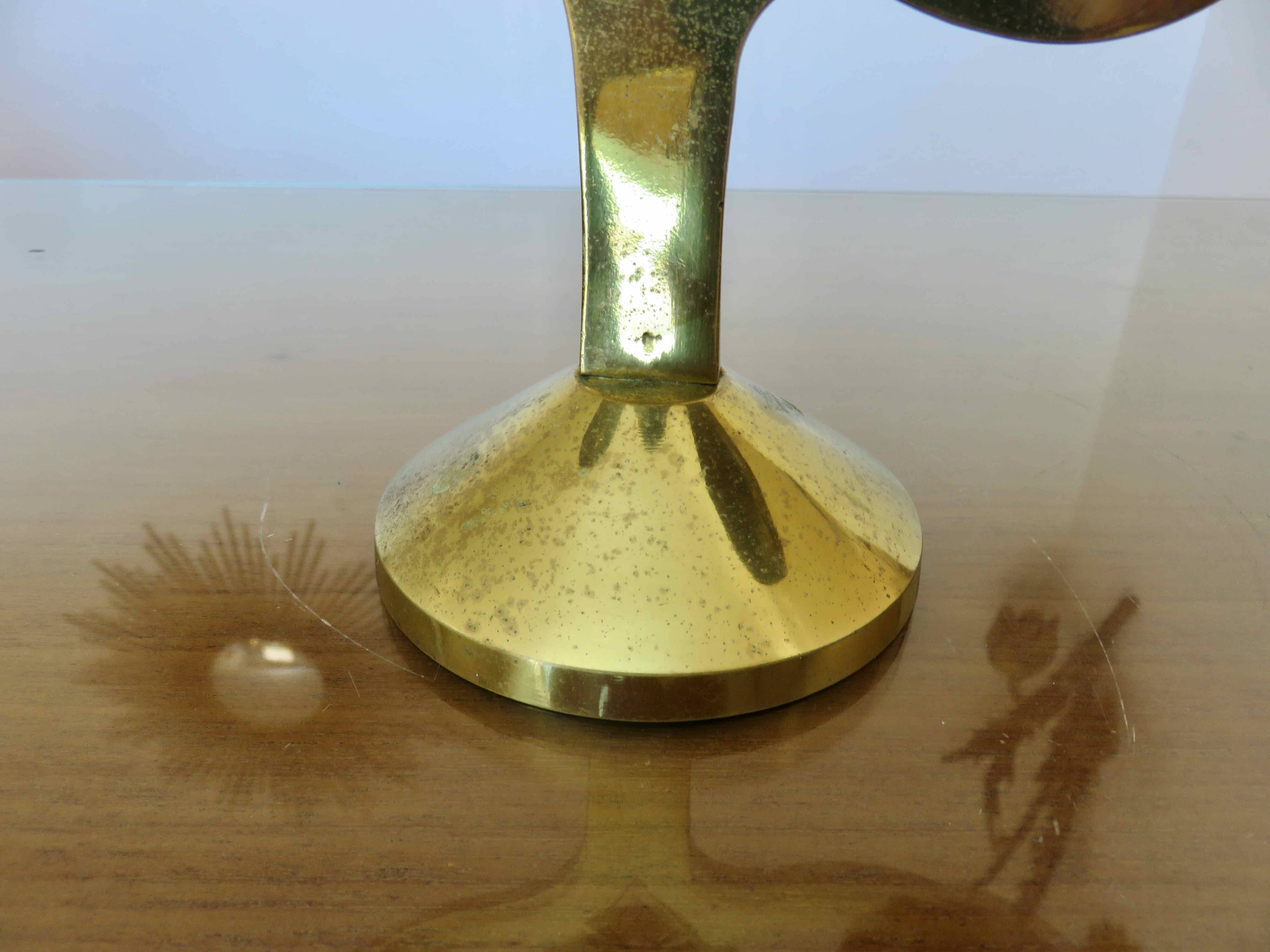 Modernist brass candle holder from the 70s