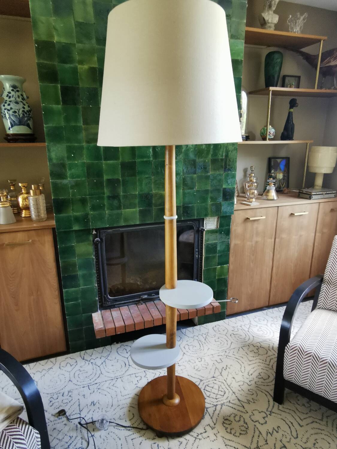 Art deco wooden floor lamp