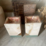 Pair of Art Deco marble and onyx bookends