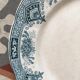 Together six dinner plates old mismatched bluish green.