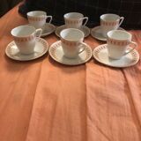 Set of 6 coffee cups with saucer from China.