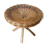 Tabouret en osier pieds croisés