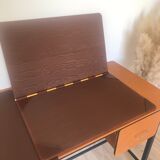 Double brown leather underhand signed Lancel