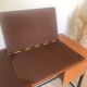 Double brown leather underhand signed Lancel