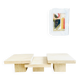 Table basse modulable en travertin – design sculptural années 70