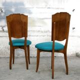 Lot of 6 vintage chairs turquoise