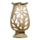 Vintage openwork ceramic floral night lamp, France 1960s