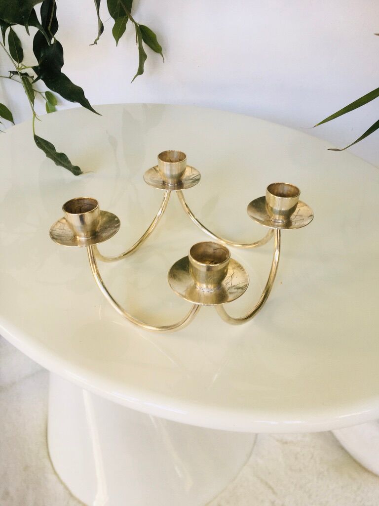 Danish chandelier in silver metal signed