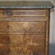 Antique walnut commode from 1860 with a marble top and original key.