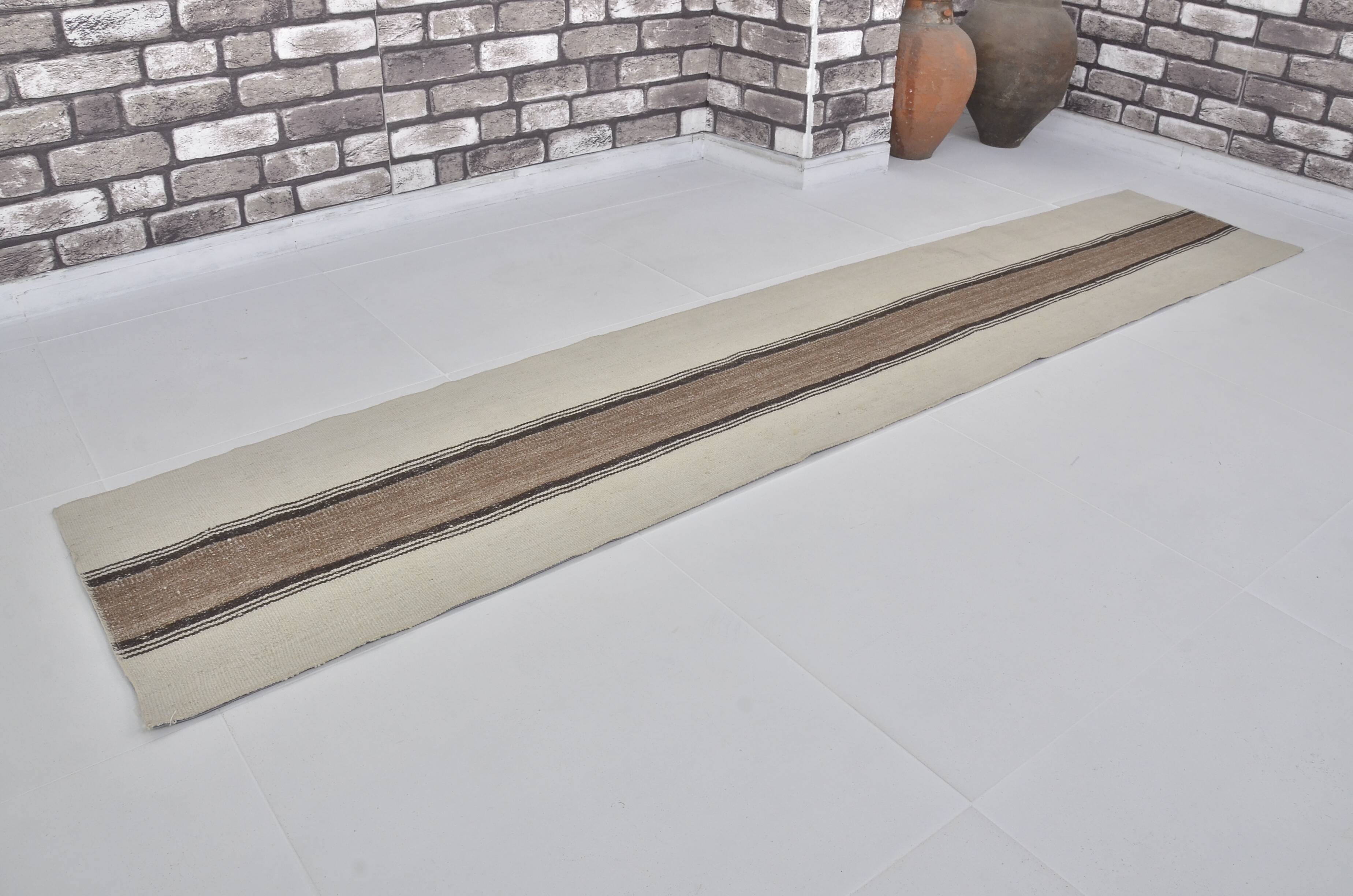 Off White Neutral Vintage Kilim Rug sku3801