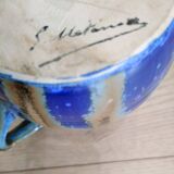 Pichet Metenier fin 19e céramique bleue