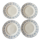Set of 4 Royal Doulton Joséphine model dinner plates – blue decoration