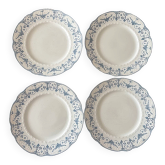Set of 4 Royal Doulton Joséphine model dinner plates – blue decoration