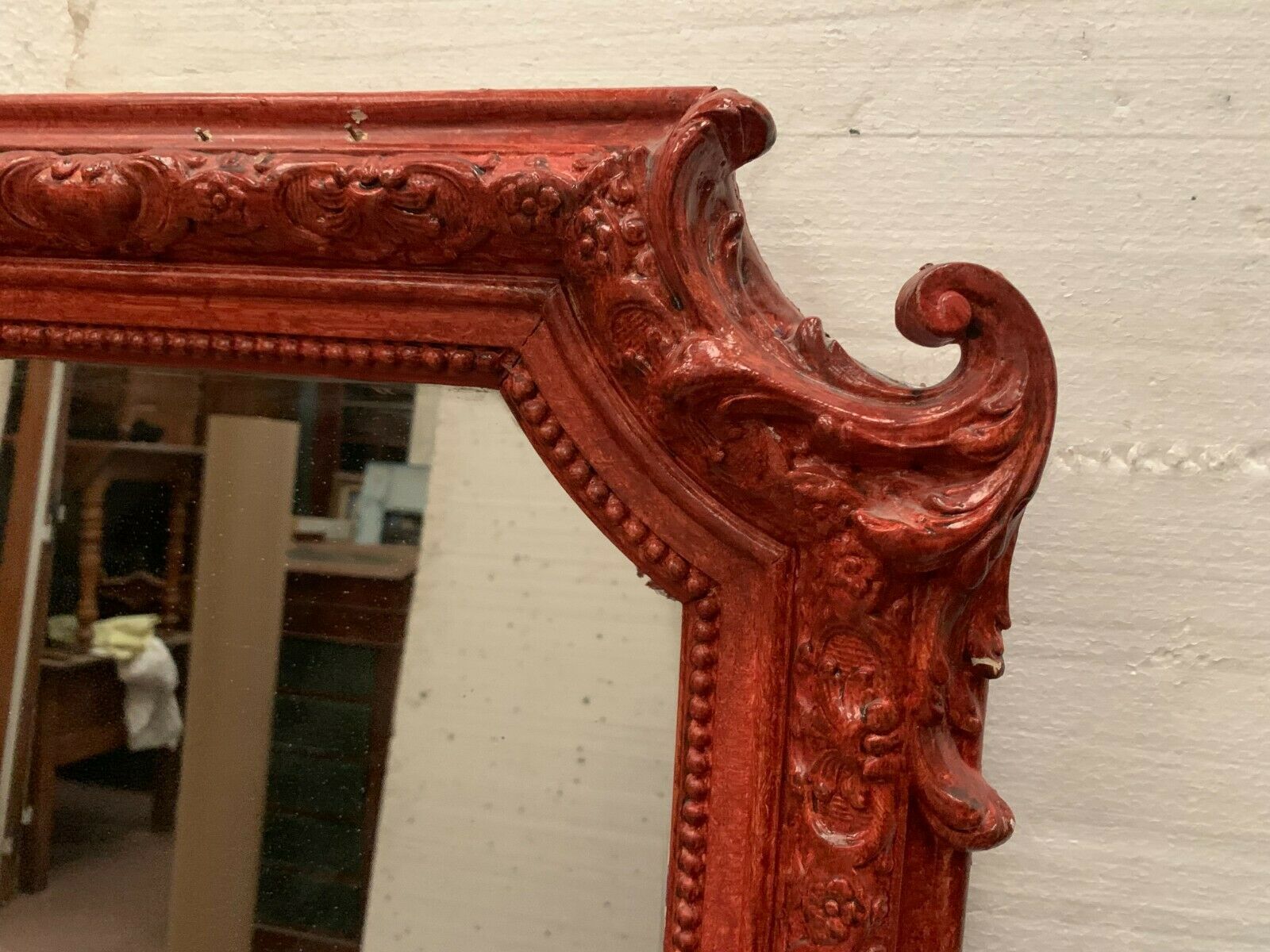 Napoleon III style mirror in wood and patinated stucco XX century