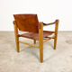 Vintage danish design cognac leather safari chair