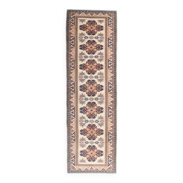 Tapis de couloir persan bleu marine et crème 3x10, 98x321 cm