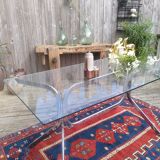 Chrome table with glass top 1960