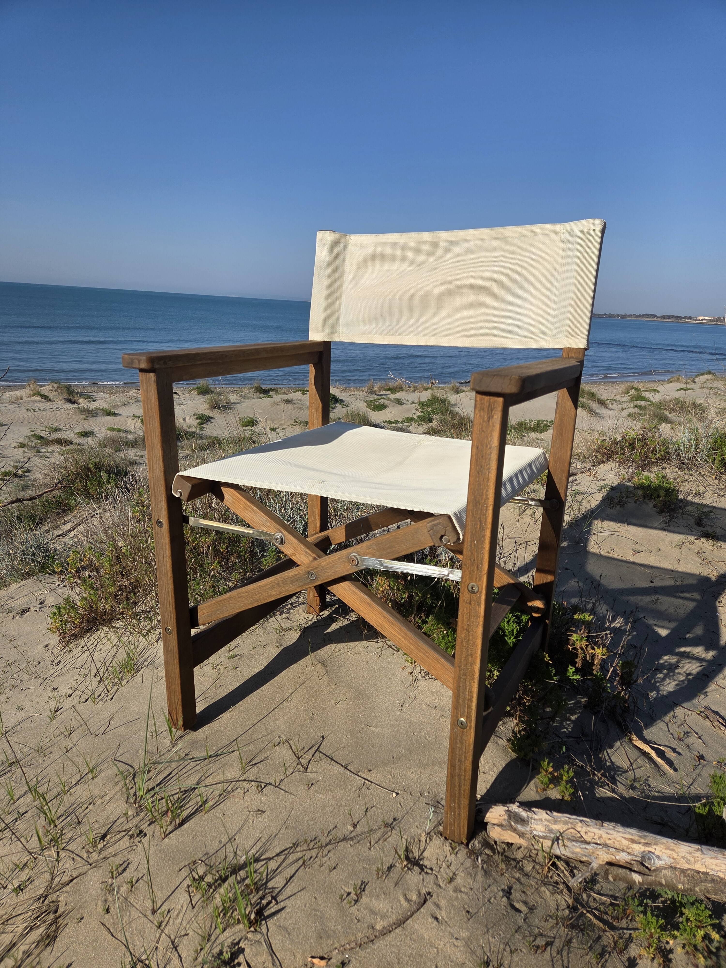 Director's chair in antique teak – restored
