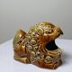 Vintage 60s-70s brown glazed ceramic Foo dog ashtray.