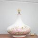 Large glazed terracotta lamp with flower decoration, ceramic signed Maithé