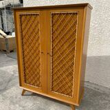 Rattan style wooden cabinet