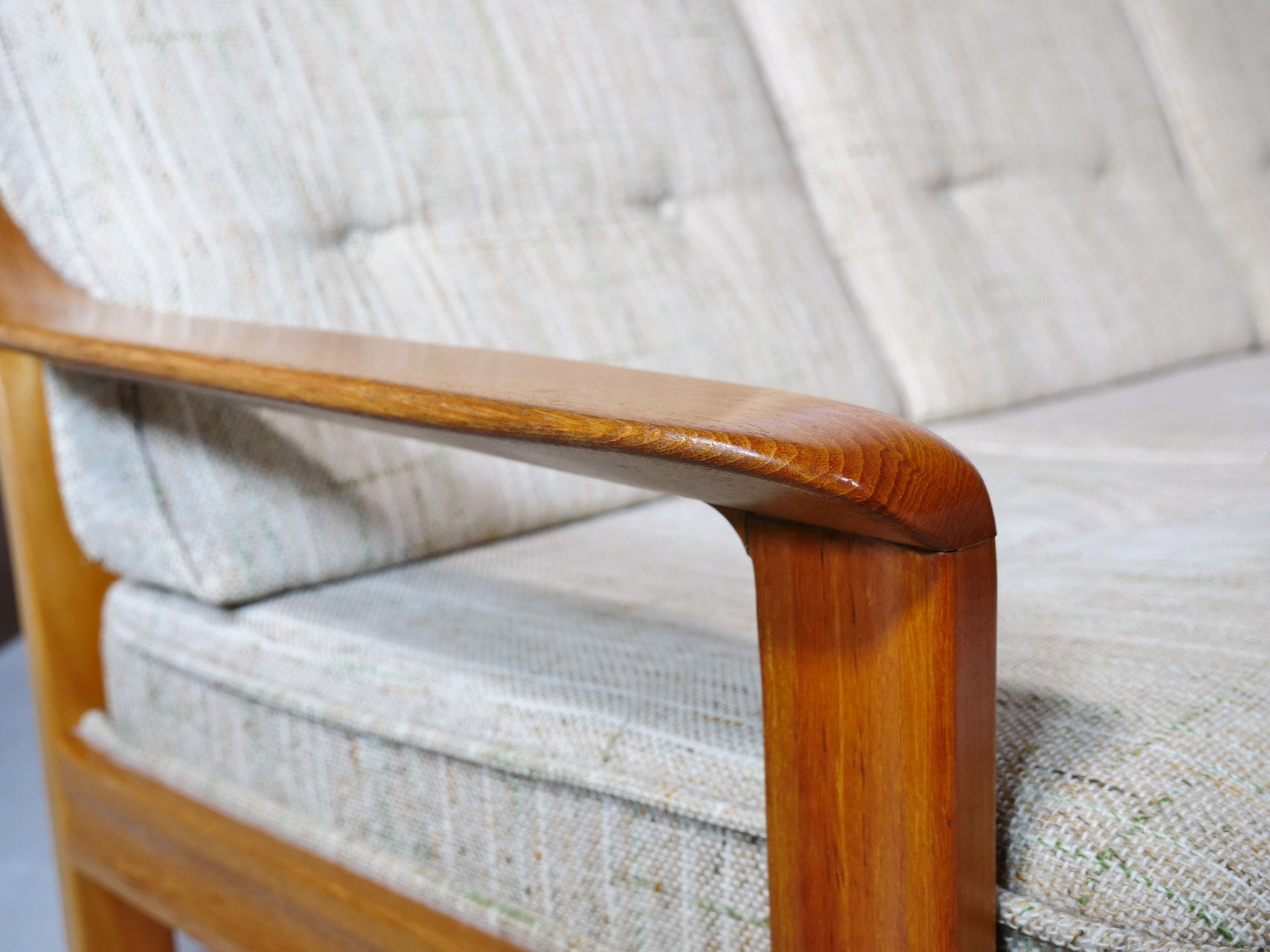 Vintage Scandinavian three-seater teak sofa, 1970s